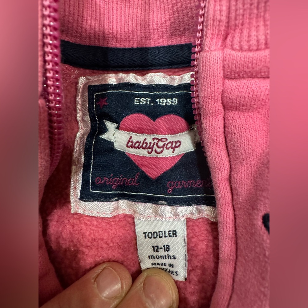 VTG. GAP Baby Zip-Up Hoodie 12-18 Month Toddler - Picture 2 of 2